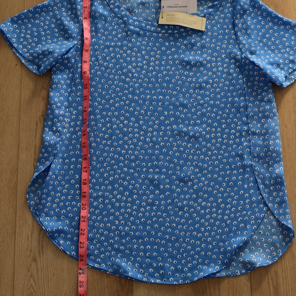 🌼 NWT Banana Republic Blue‎ Blouse – Petite XS 🌼 - Picture 10 of 12